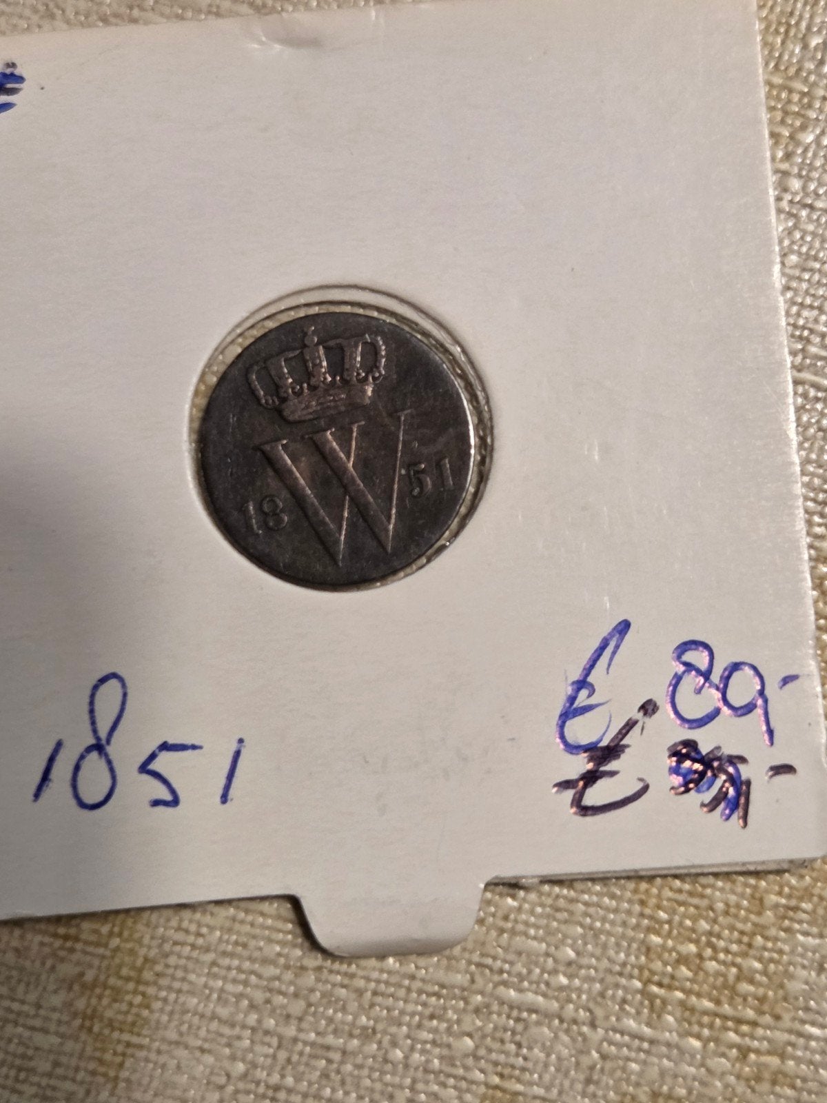 Zilveren ½ cent Willem III 1851, Koning Willem III, Zilver, Losse munt, Overige waardes