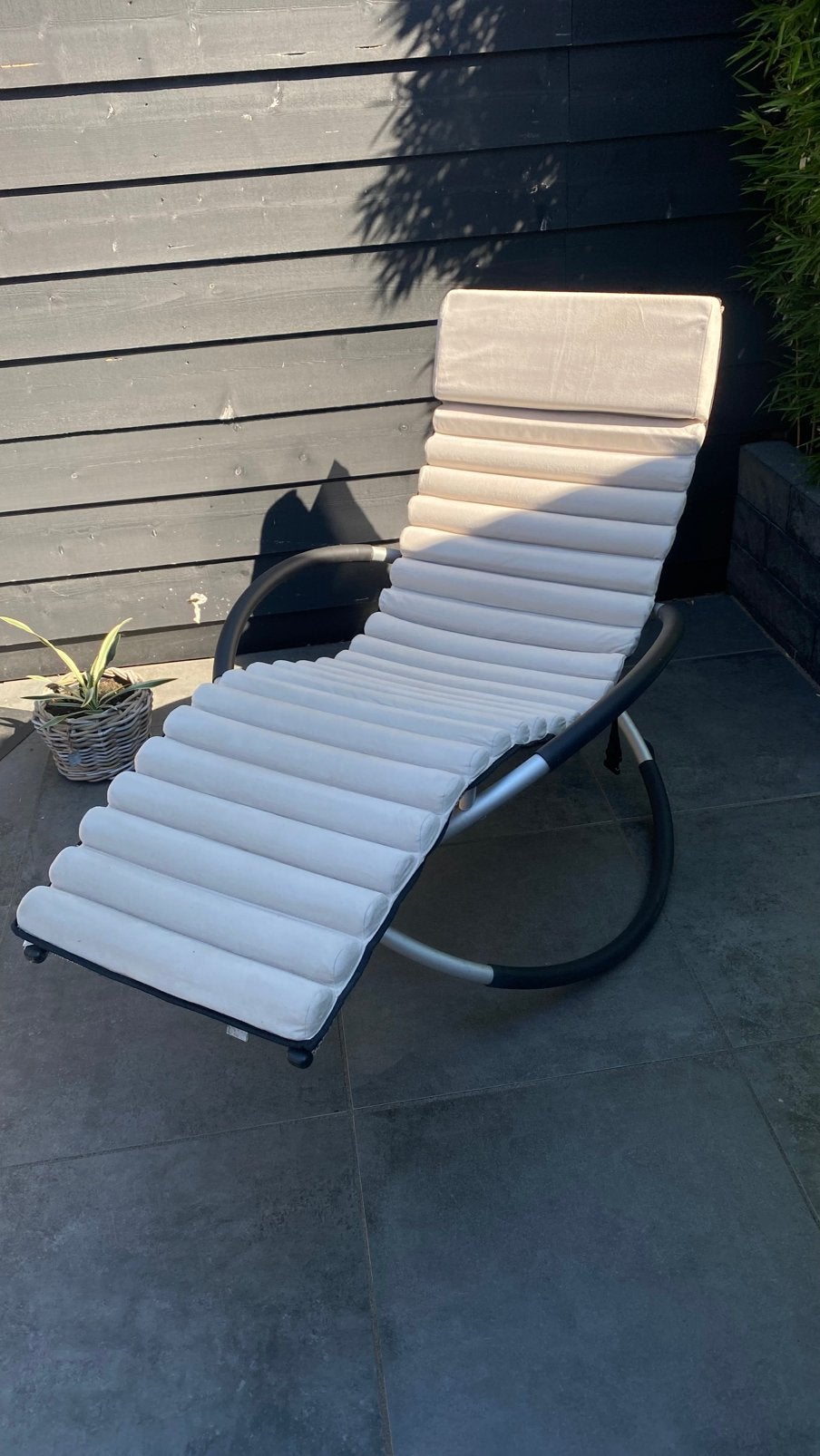 Leco schommel lig stoel incl kussen!, Tuin en Terras, Ophalen, Zo goed als nieuw, Textileen, Inklapbaar