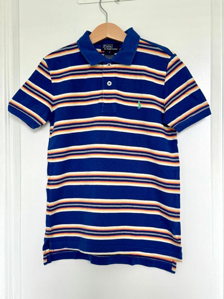 Polo Ralph Lauren gestreept poloshirt maat 7, Kinderen en Baby's, Kinderkleding | Maat 122, Ophalen of Verzenden, Gebruikt, Jongen