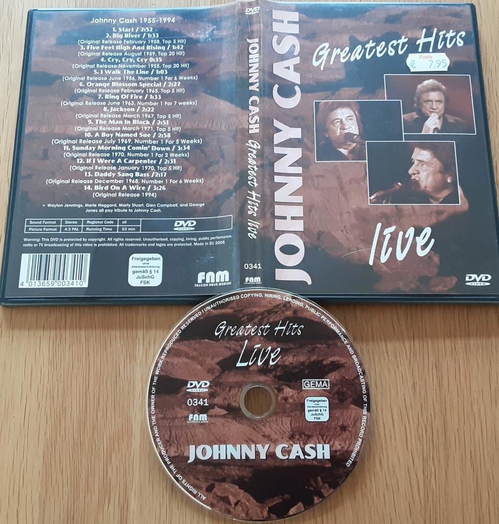 Johnny Cash - Greatest Hits Live DVD, Alle leeftijden, Ophalen of Verzenden, Gebruikt