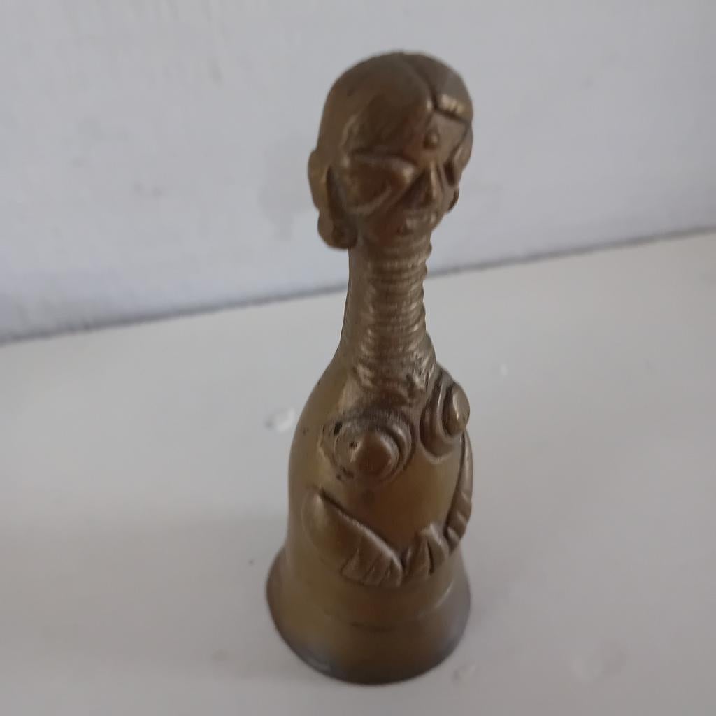 Antiek koperen tafel belletje 10cm, Antiek en Kunst, Ophalen of Verzenden