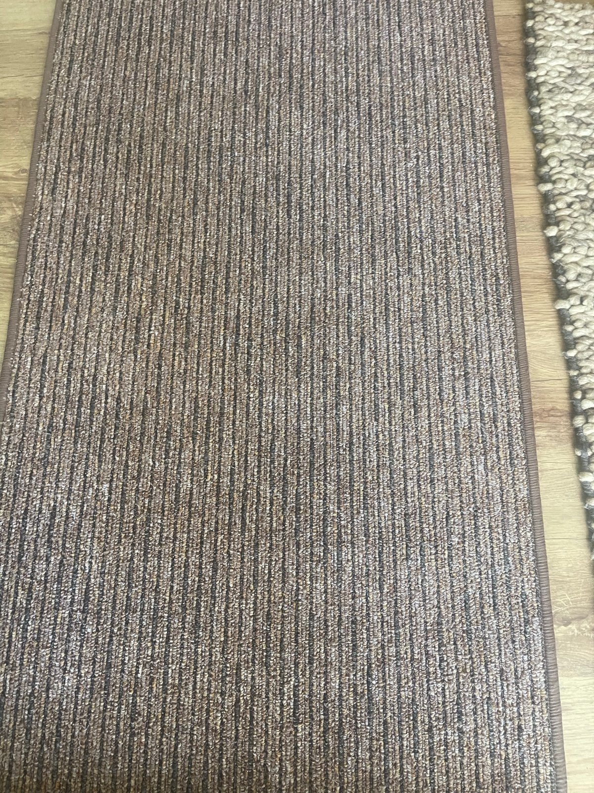 Loper/vloerkleed 67x300 cm - Bruin gestreept, Bruin, Nieuw, Rechthoekig, Nieuw