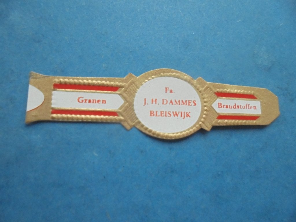 Oud sigarenband Granen / Brandstoffen J. Dammes BLEISWIJK, Verzamelen, Ophalen of Verzenden, Zo goed als nieuw, Sigarenbandjes