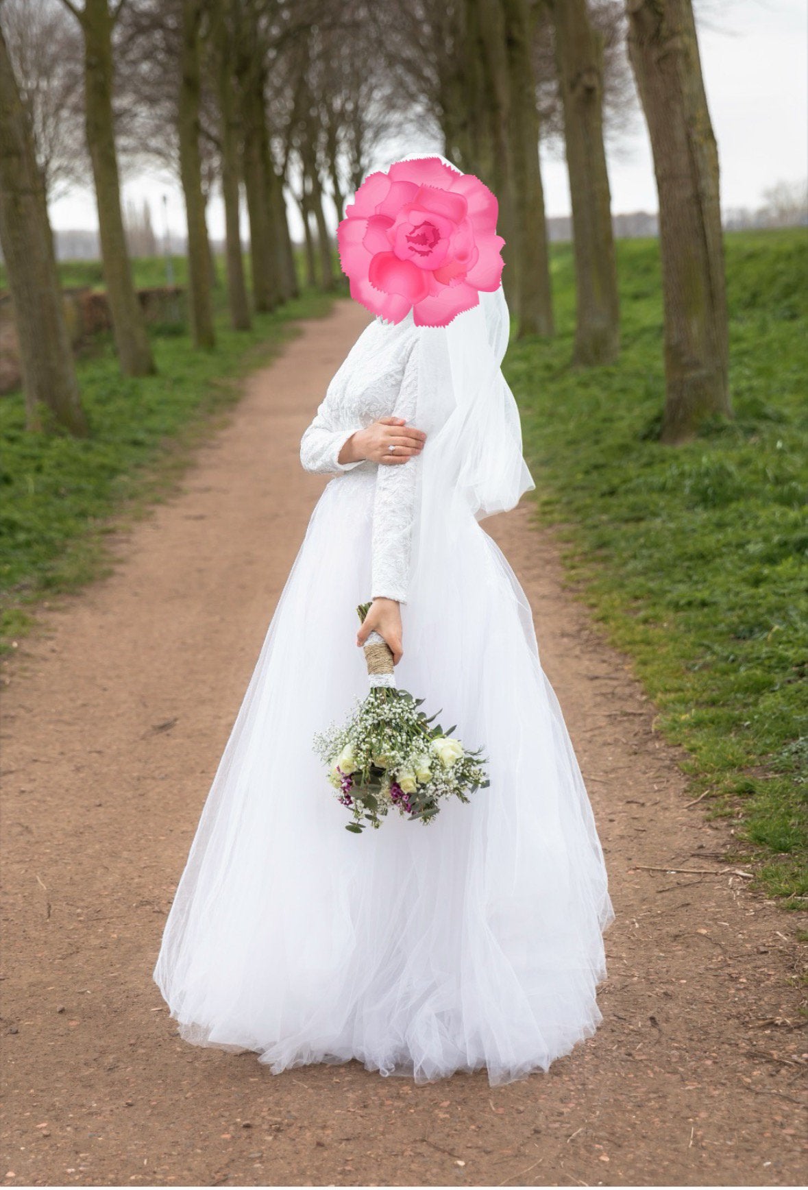 Tesettür gelinlik / trouwkleding, Kleding | Dames, Ophalen of Verzenden, Gedragen, Trouwjurk