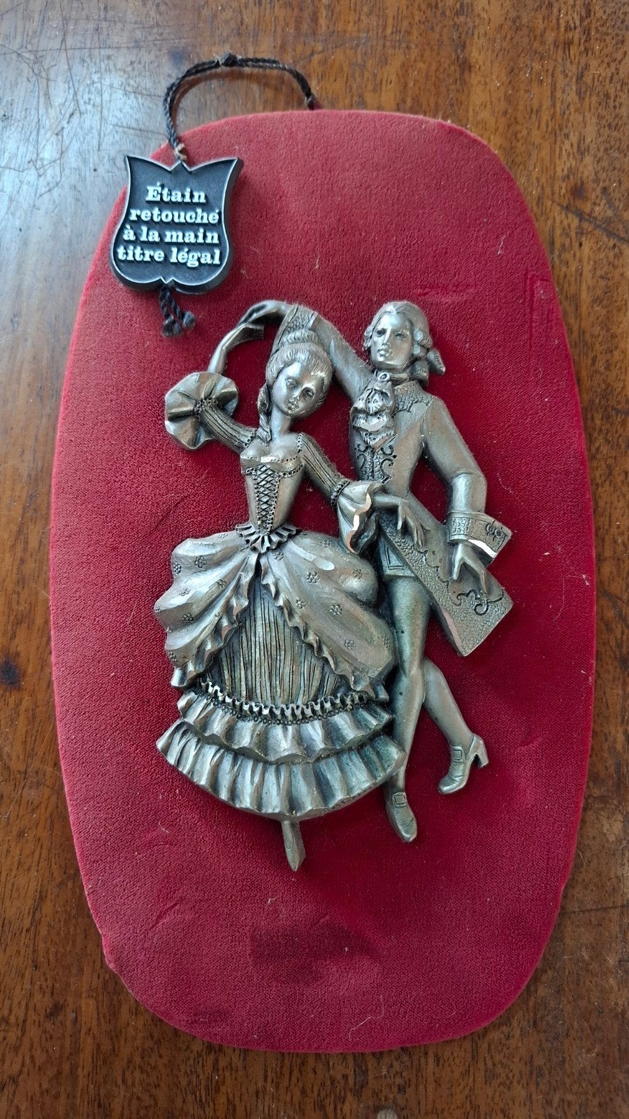Vintage Tinnen Wanddecoratie: Dansend Paar, Antiek en Kunst, Ophalen of Verzenden