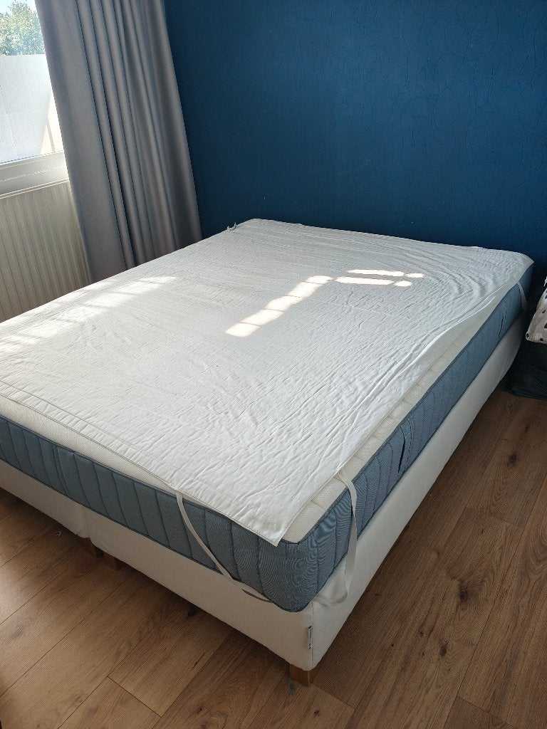 Tweepersoonsbed, Ophalen, Wit, Tweepersoons, Zo goed als nieuw