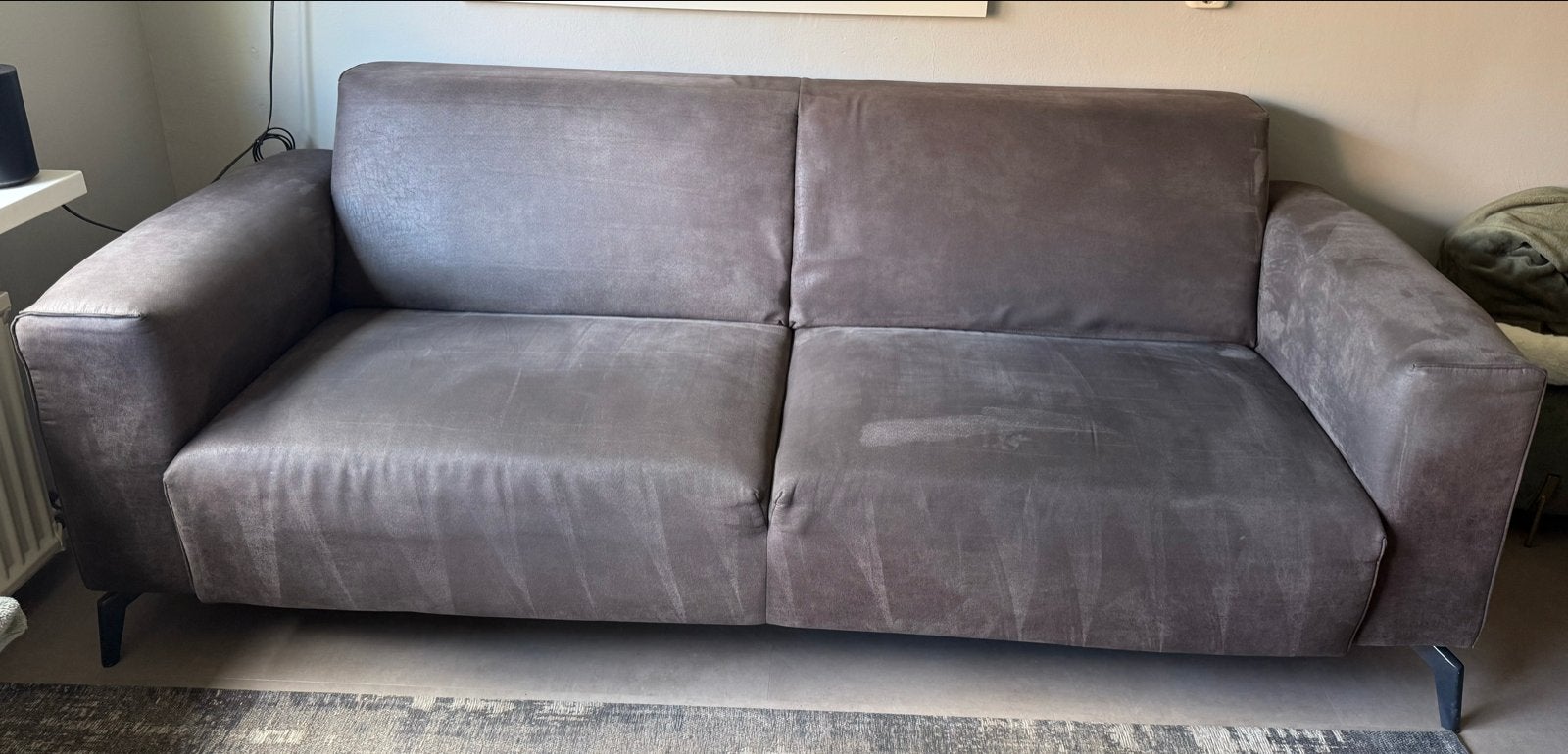 Xooon 3-zitsbank in antraciet - 220 cm breed, Ophalen, Gebruikt, Minder dan 75 cm, Driepersoons