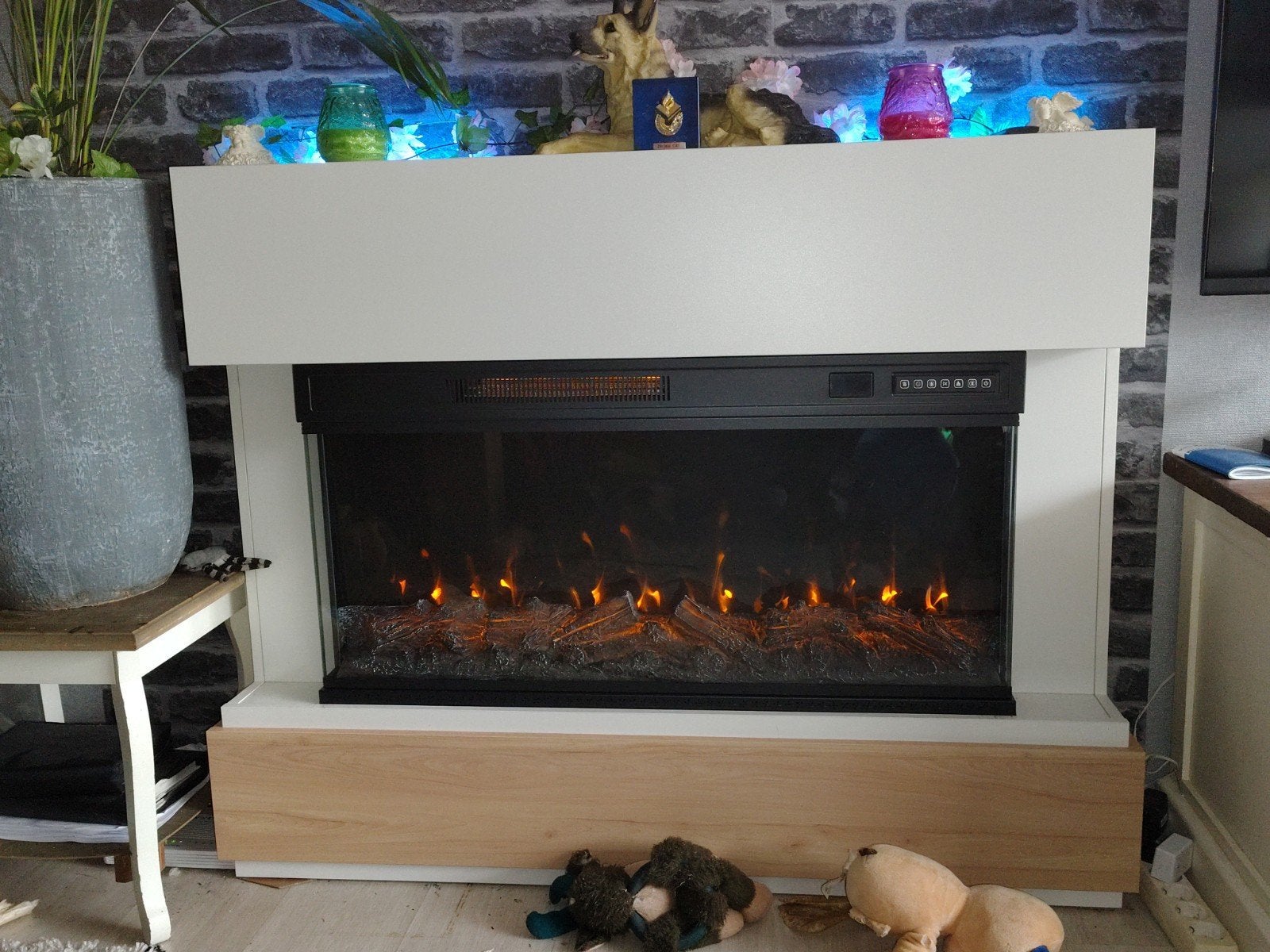 Elektrische haard met schouw ( nieuw ), Huis en Inrichting, Haarden, Ophalen, Zo goed als nieuw, Vrijstaande haard, Elektrische haard