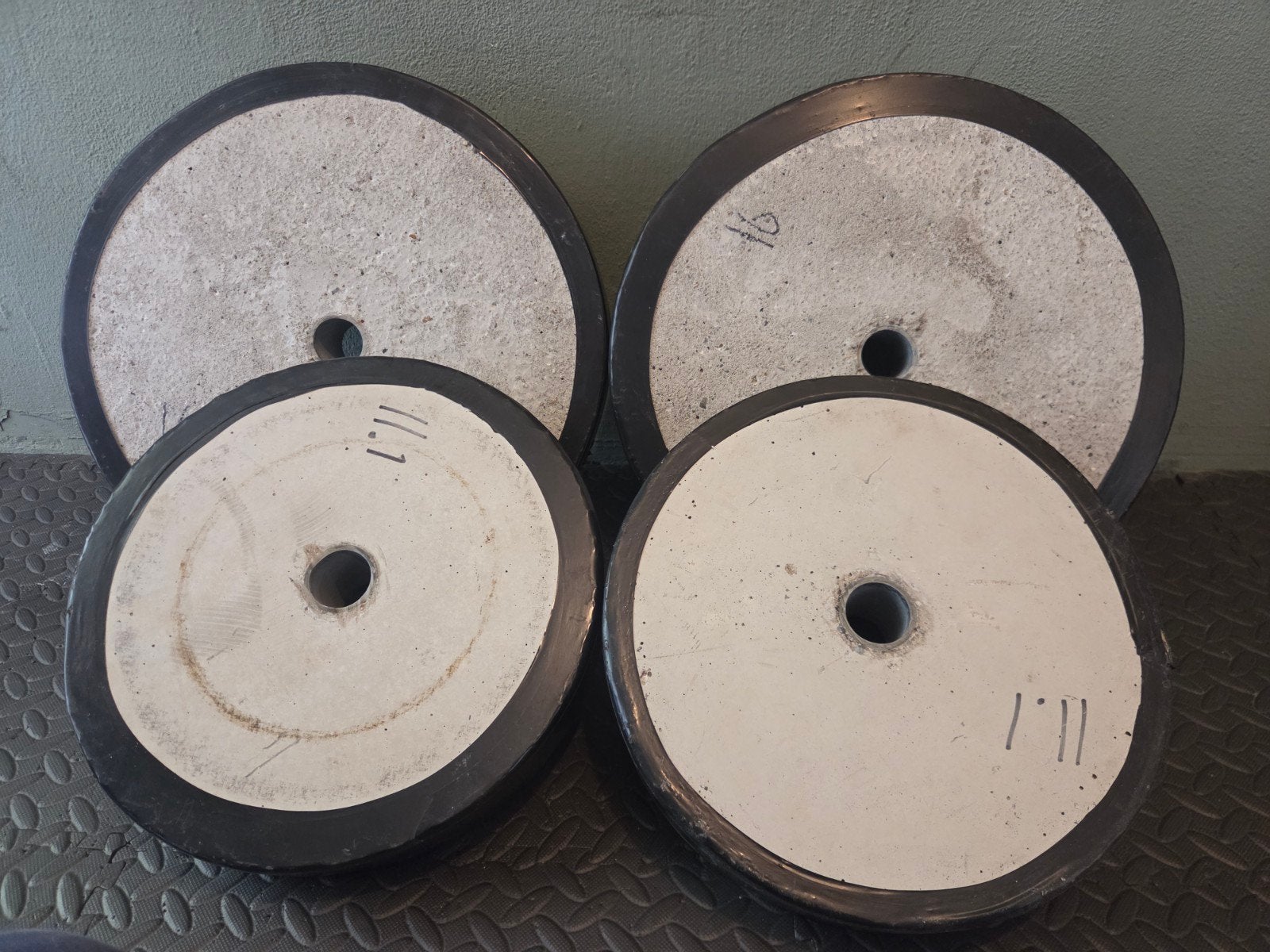 Betonnen Halterschijven Set 30mm - 50kg+ voor Krachttraining, Sport en Fitness, Ophalen, Gebruikt