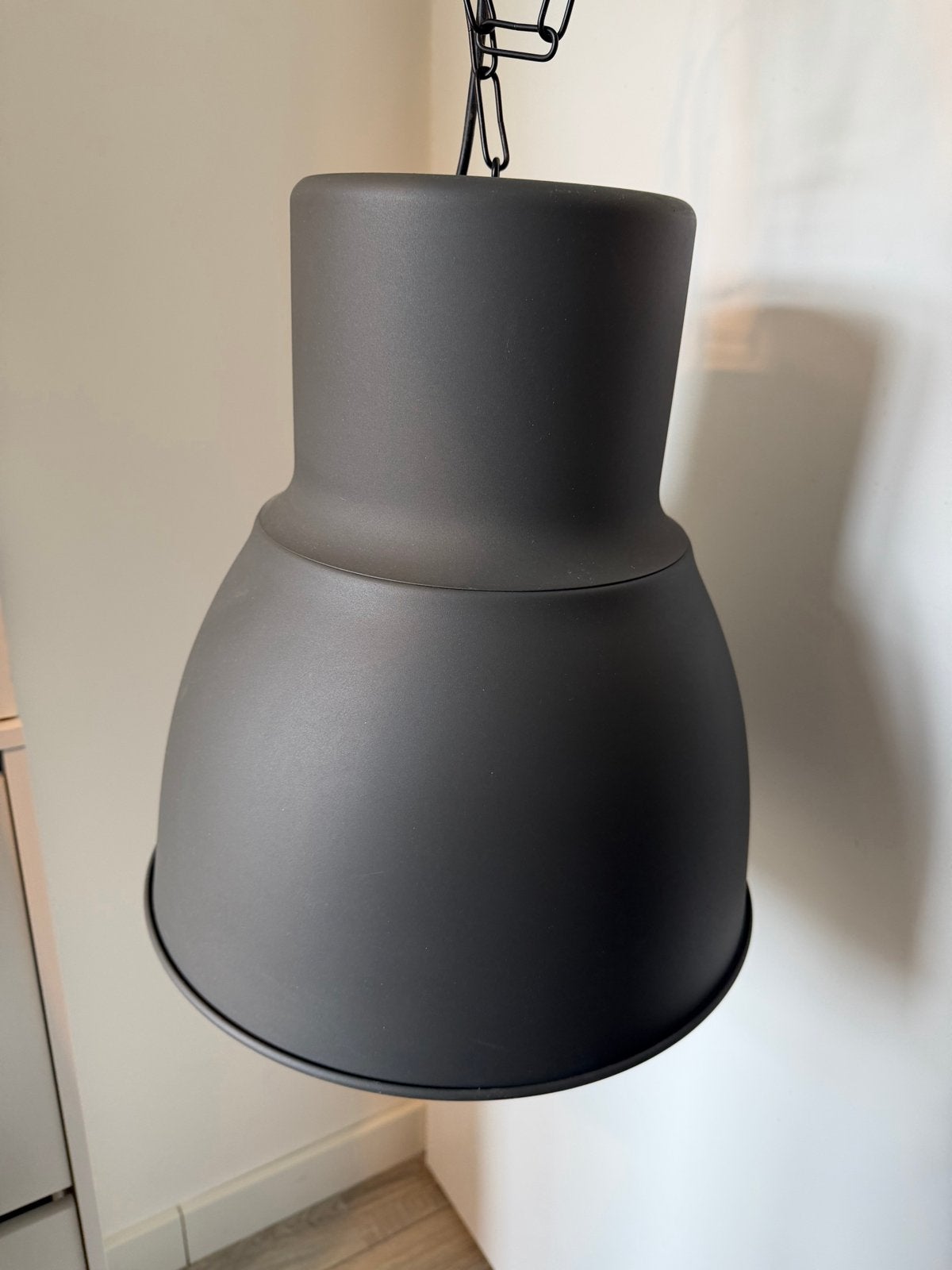 IKEA HEKTAR Hanglamp - Donkergrijs, Industriële Stijl, Ophalen, Gebruikt, E27 (groot), Metaal