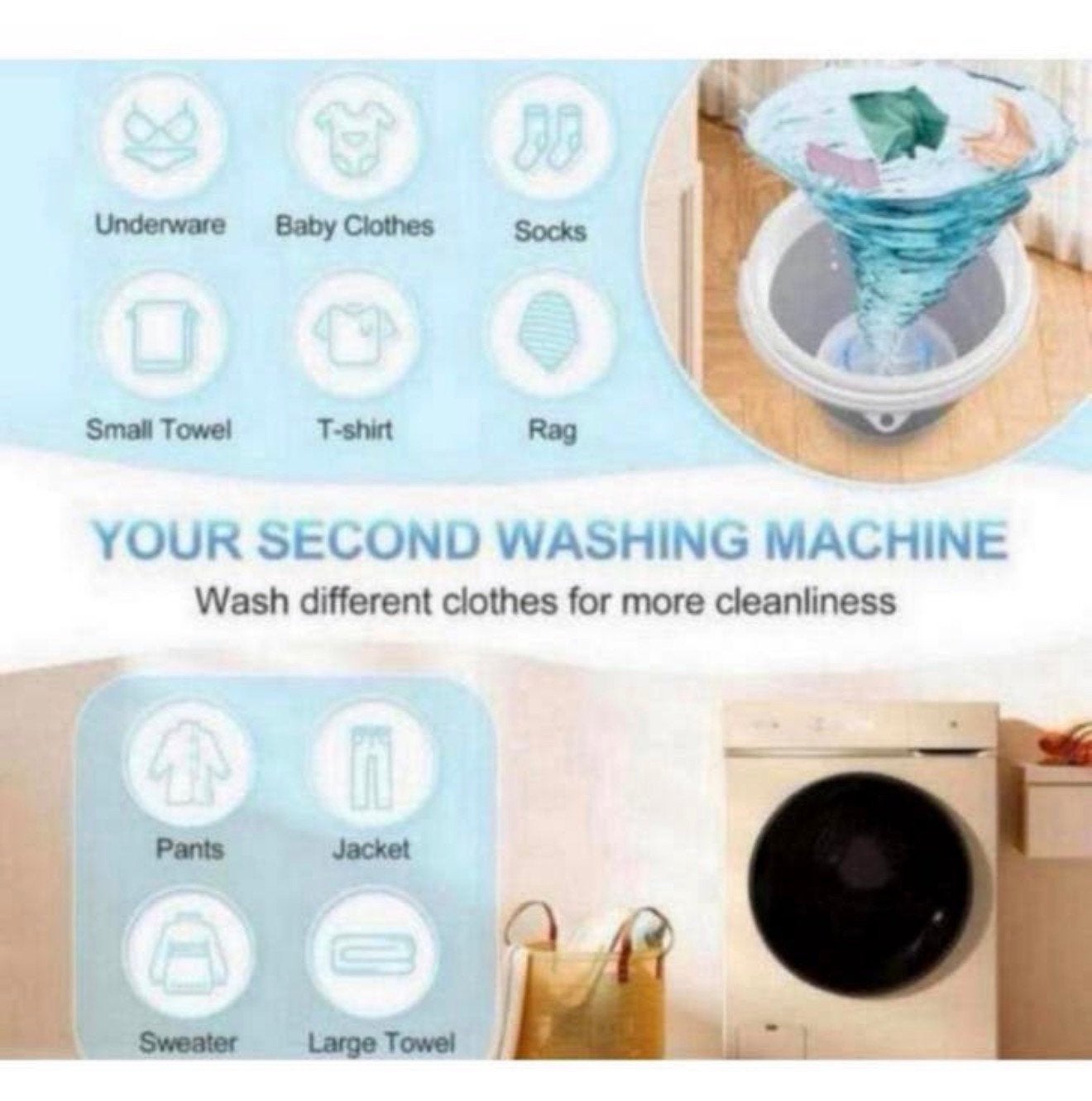 Draagbare Mini-wasmachine Ultrasone turbinewas draagbaar usb, Nieuw, Ophalen of Verzenden, H, H