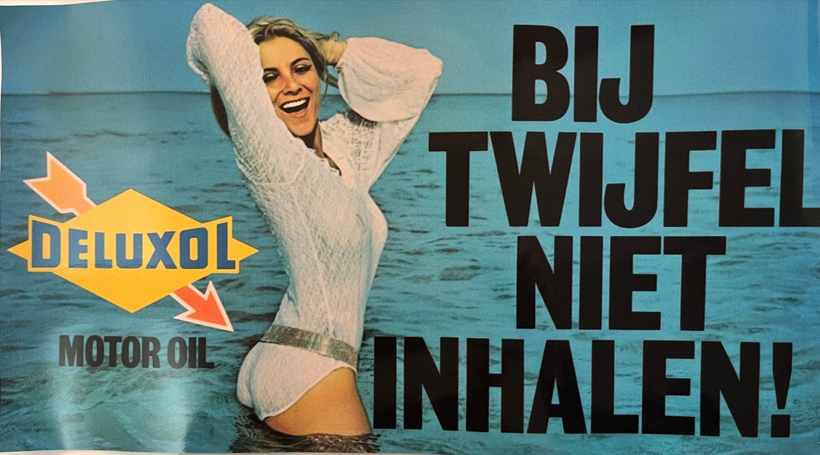 Vintage Deluxol Motor Oil Sticker - Bij Twijfel Niet Inhalen, Ophalen of Verzenden, Nieuw