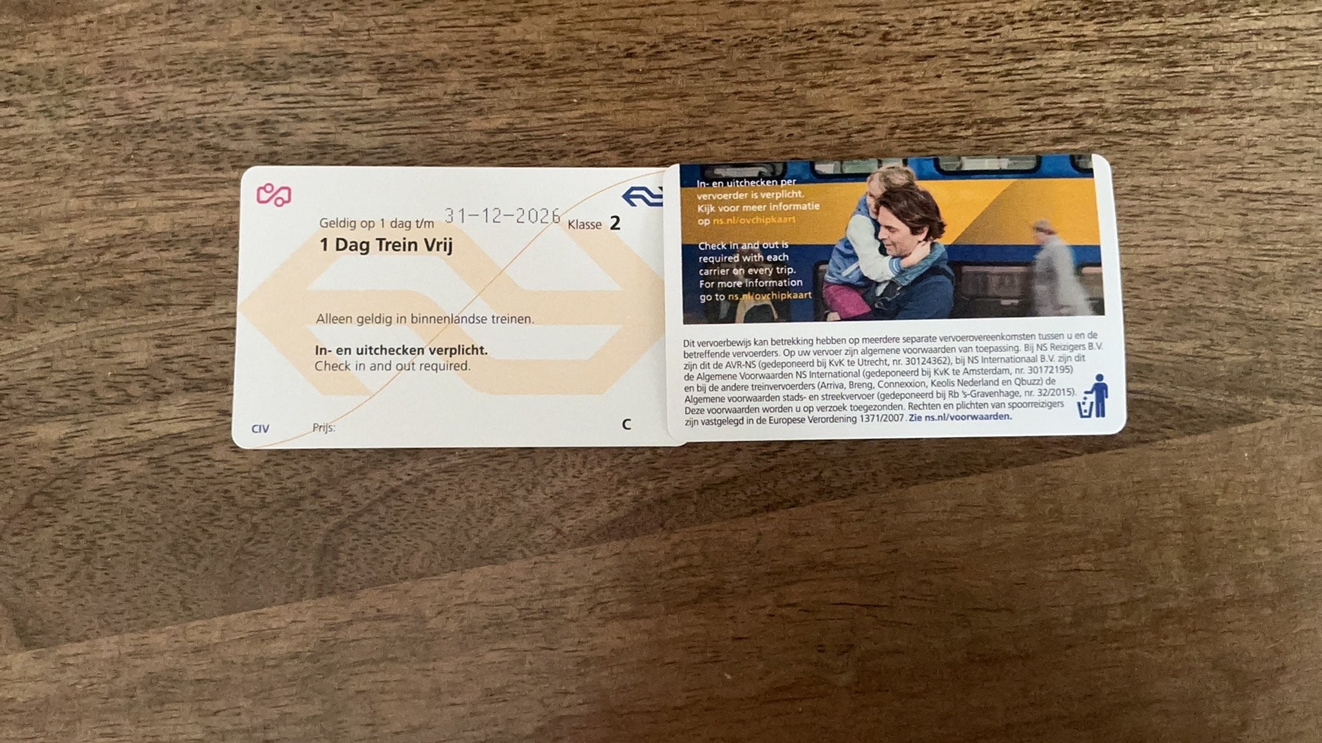 Twee NS dagkaarten, Twee personen, Trein, Algemeen kaartje