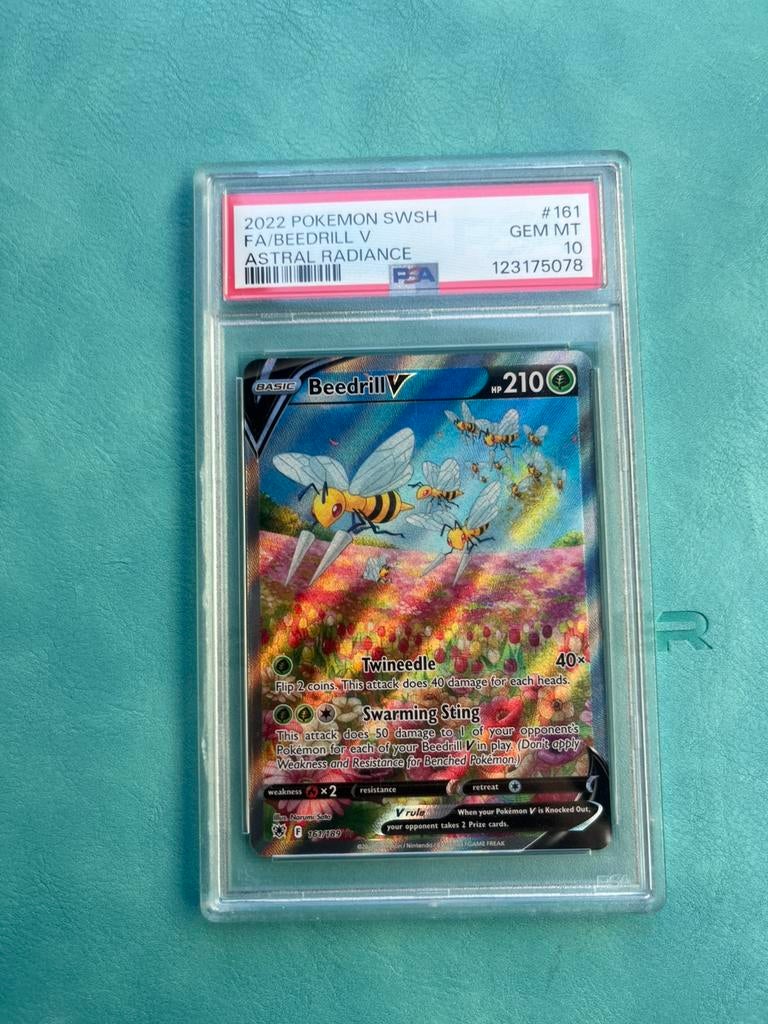 Beedrill V #161 PSA 10, Ophalen of Verzenden, Zo goed als nieuw