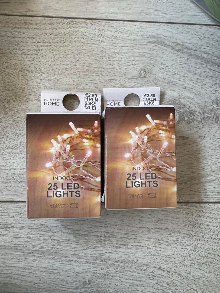 2x Primark Home 25 LED Lichtsnoer met Timer, Huis en Inrichting, Woonaccessoires | Overige, Nieuw, Kunststof, Wit, Modern, Ophalen of Verzenden