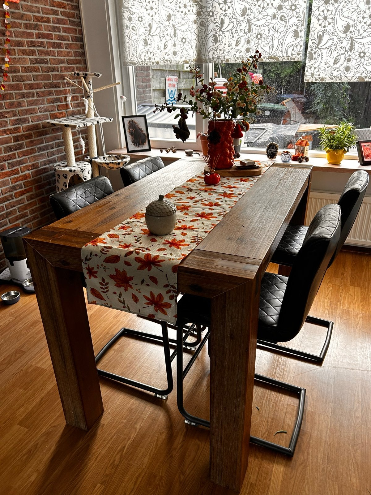 Eettafel met 4 stoelen en onderhoudsset, Ophalen, Gebruikt, 100 tot 150 cm, 50 tot 100 cm