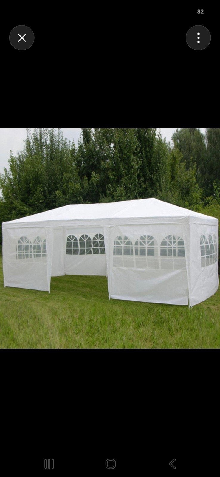 Witte partytent 3x6 meter met zijwanden & genummerde stokken, Tuin en Terras, Ophalen, Gebruikt, Partytent, Minder dan 4 meter