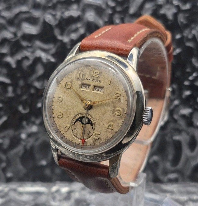 Nacar Triple Calendar Moonphase Pointer Date 1950s - Turks, Nacar, Nacar, IOS, Nacar