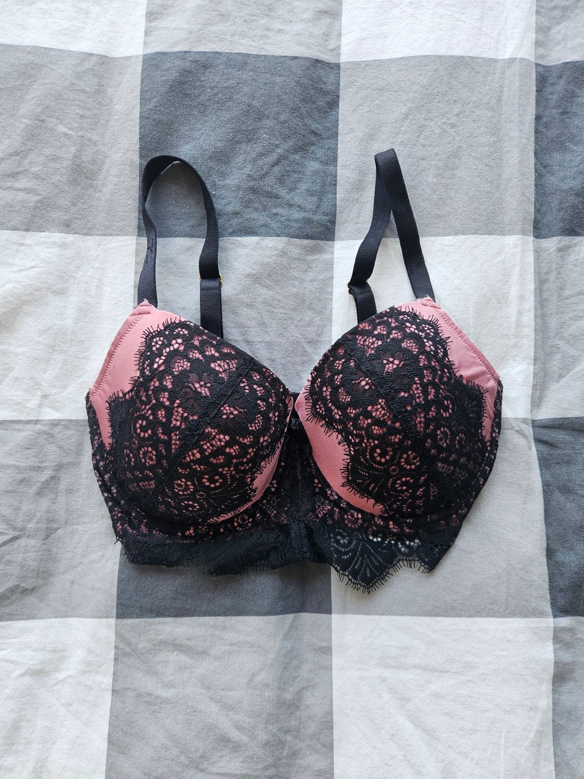 Zwart roze Hunkemöller BH F75, Hunkemöller, Verzenden, Zwart, BH