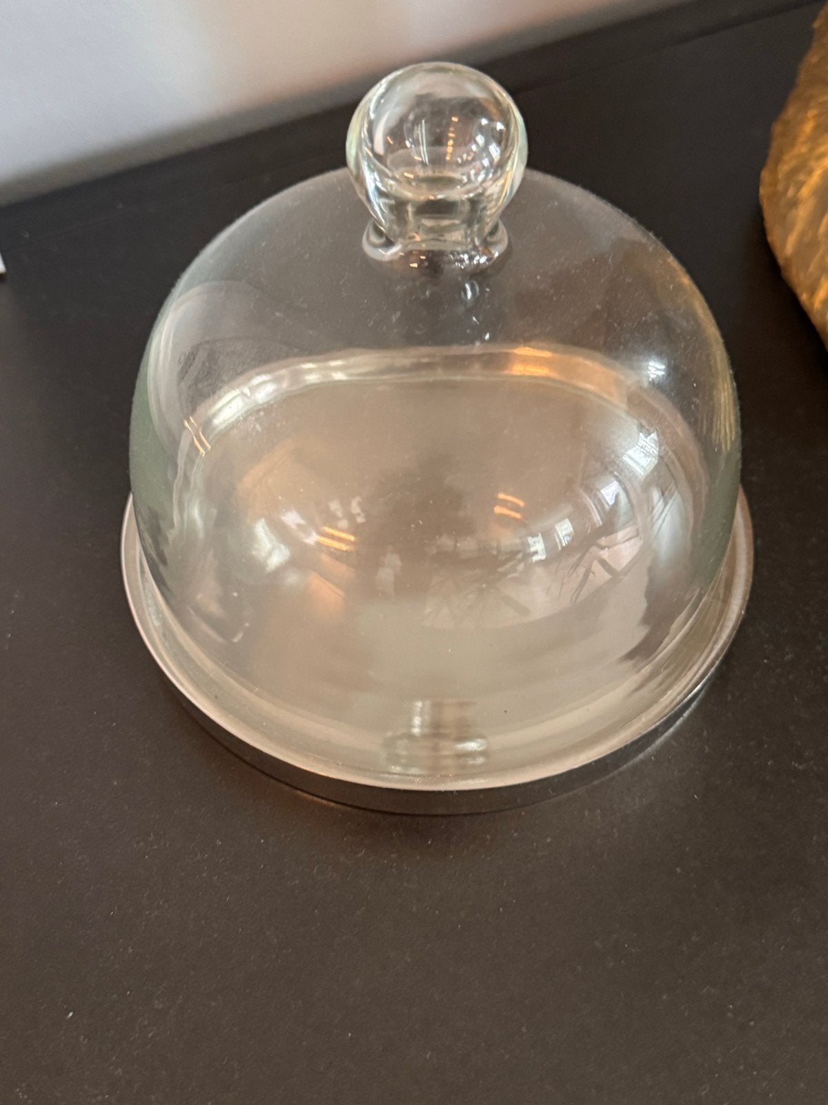 Glazen stolp met metalen schaal van Riviera Maison, Ophalen, Gebruikt, Klassiek, Glas
