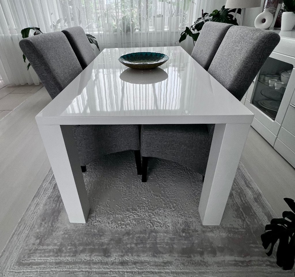 Eettafel met stoelen, Ophalen, Gebruikt, Rechthoekig, 50 tot 100 cm