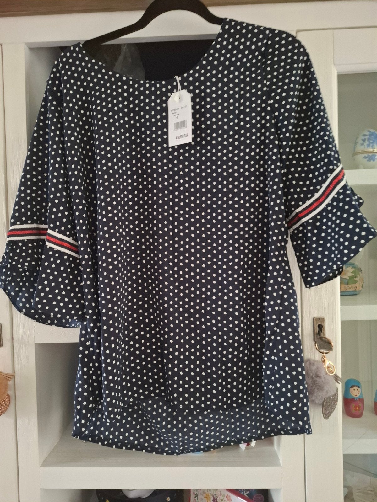 Blouse met bies nog nieuw., Blauw, Blouse of Tuniek, Nieuw, Ophalen of Verzenden
