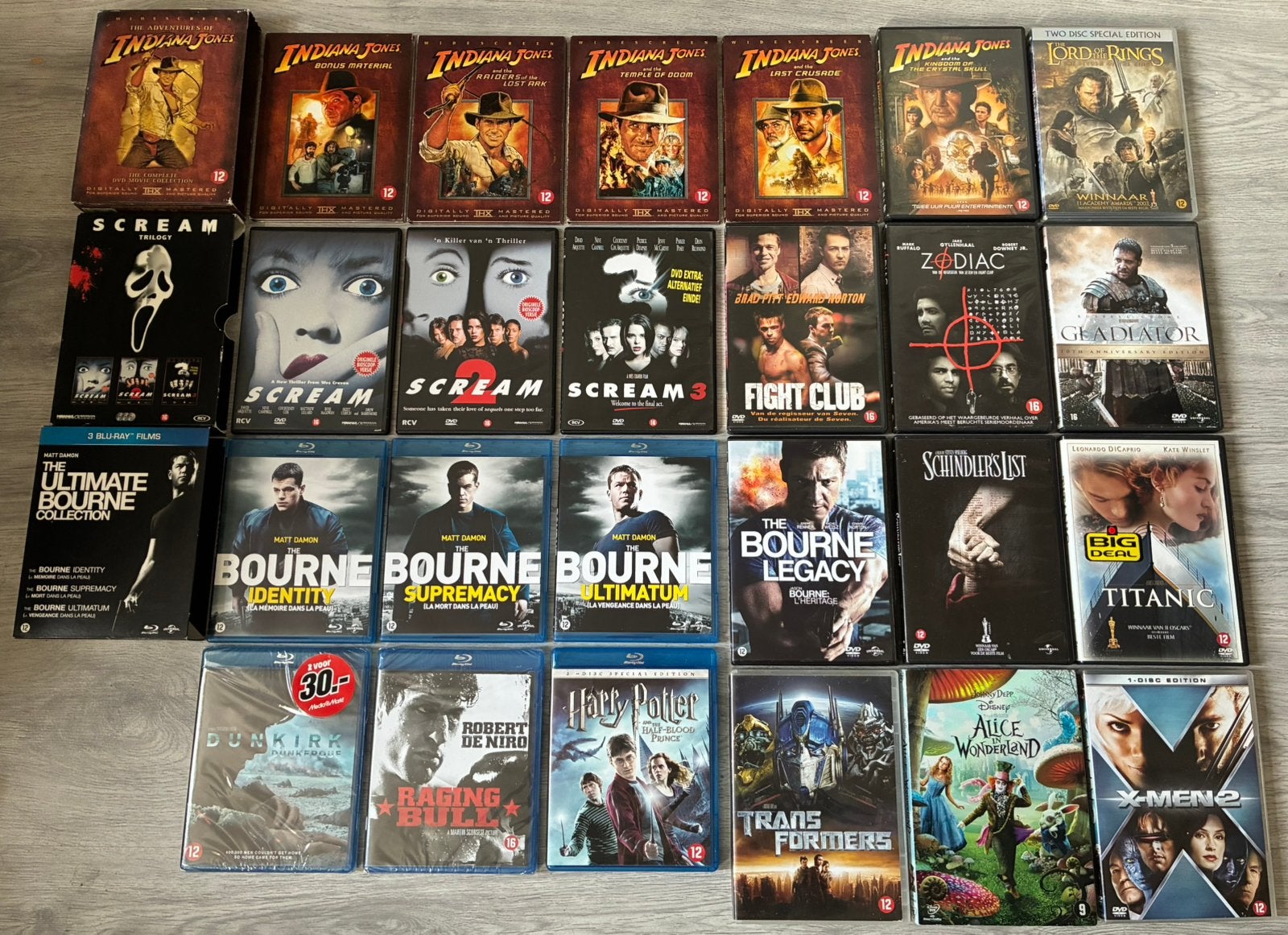 Blu-Ray/DVD-BUNDEL : Dunkirk Scream Raging Bull Bourne X-Men, Cd's en Dvd's, Blu-ray, Ophalen of Verzenden, Zo goed als nieuw