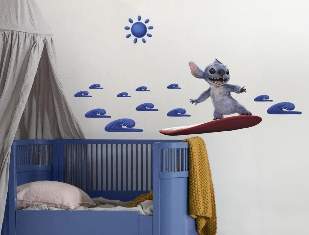 Stitch Muursticker Waves 50x70 cm - Disney, Verzenden, Nieuw