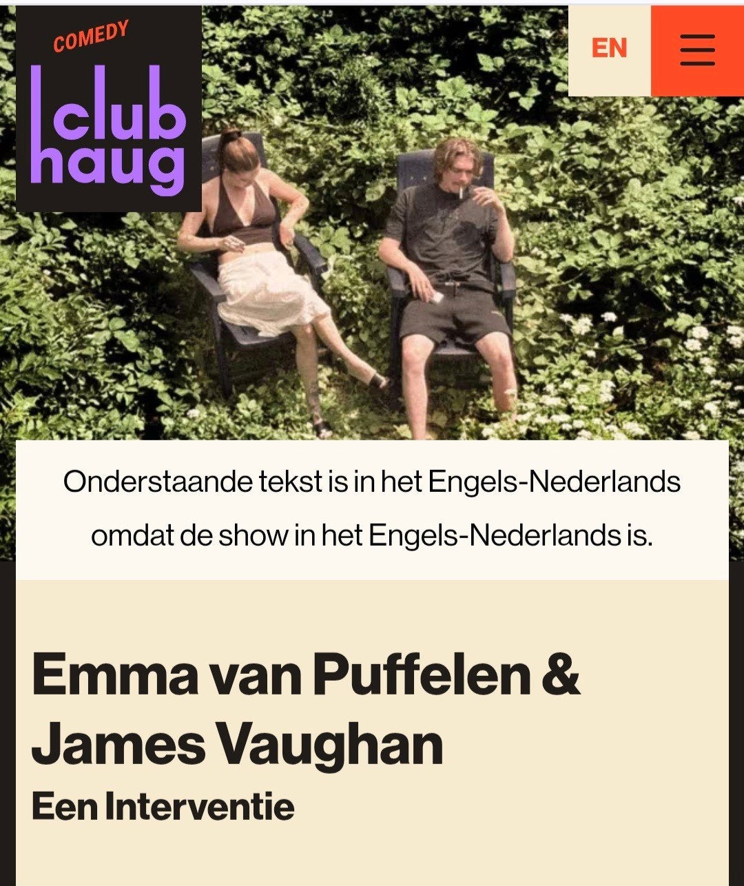 4 kaarten voor Emma van Puffelen & James Vaughan, Drie personen of meer, Augustus
