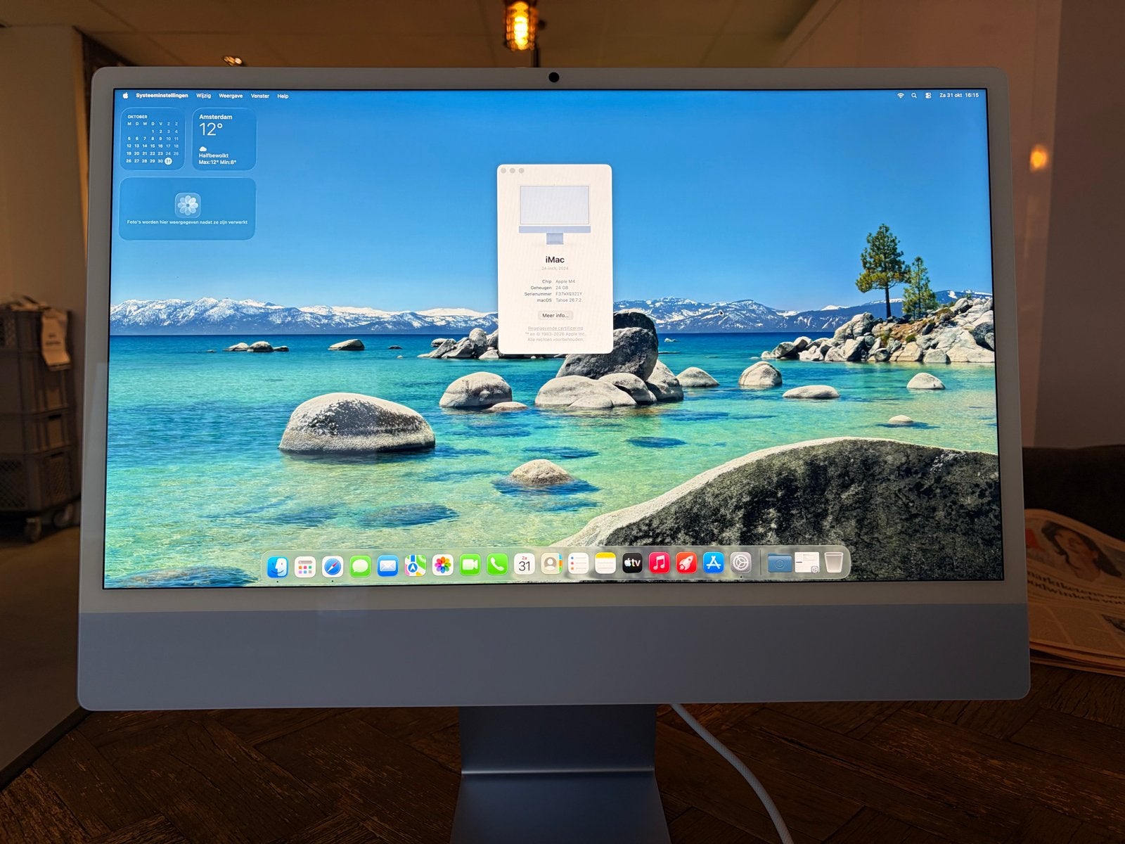Apple iMac 24-inch M4 (2024) 24GB / 512GB Zo goed als nieuw, Computers en Software, Ophalen, Apple, Apple Nederland, SSD