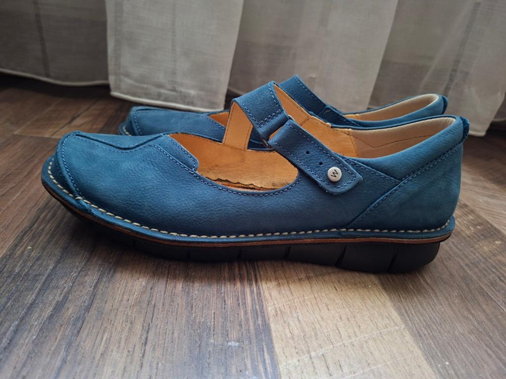 Wolky Maat 42, Kleding | Dames, Schoenen, Blauw, Instappers, Ophalen of Verzenden, Zo goed als nieuw