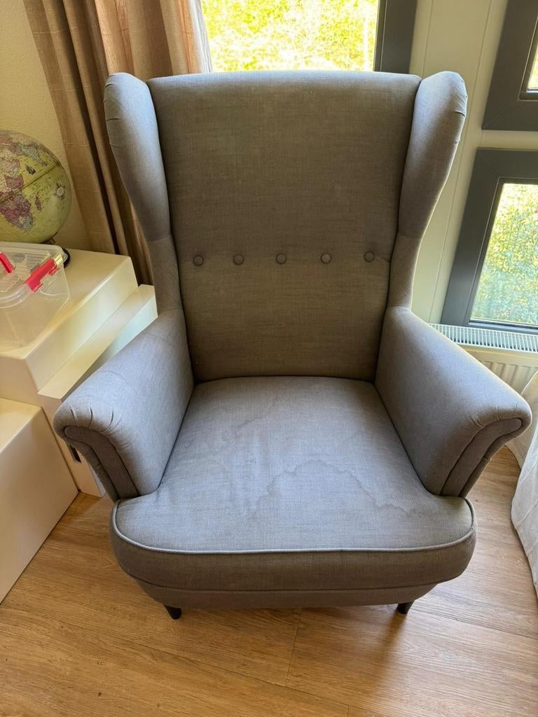 GRATIS ,Ikea Fauteuil - Comfortabele Grijze Stoel, Huis en Inrichting, Fauteuils, Ophalen, Modern, Comfortabel, Gebruikt, 75 tot 100 cm