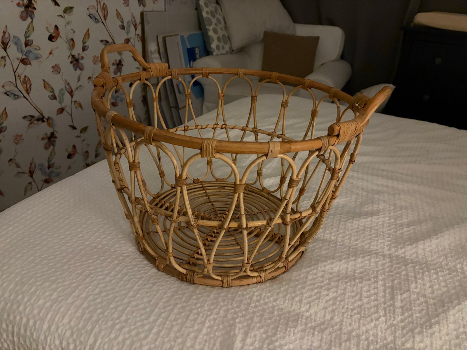 Rotan mand met handvatten - Ikea, Ophalen, Met handvatten, Gebruikt, Mand