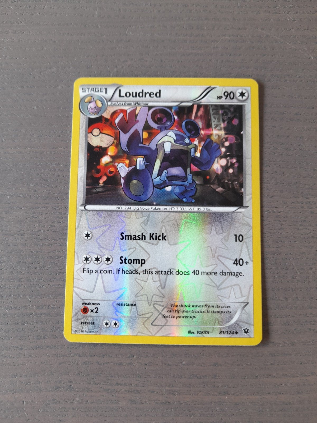 Fates collide 81/124 loudred reverse, Ophalen of Verzenden, Gebruikt, Losse kaart, Foil