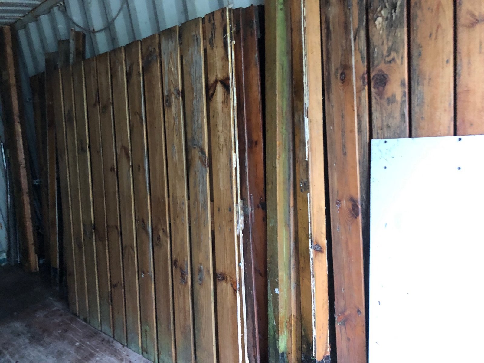 7 gebeitste schuttingdelen 180x180 cm, Tuin en Terras, 1 tot 2 meter, Minder dan 3 meter, Ophalen of Verzenden, Zo goed als nieuw