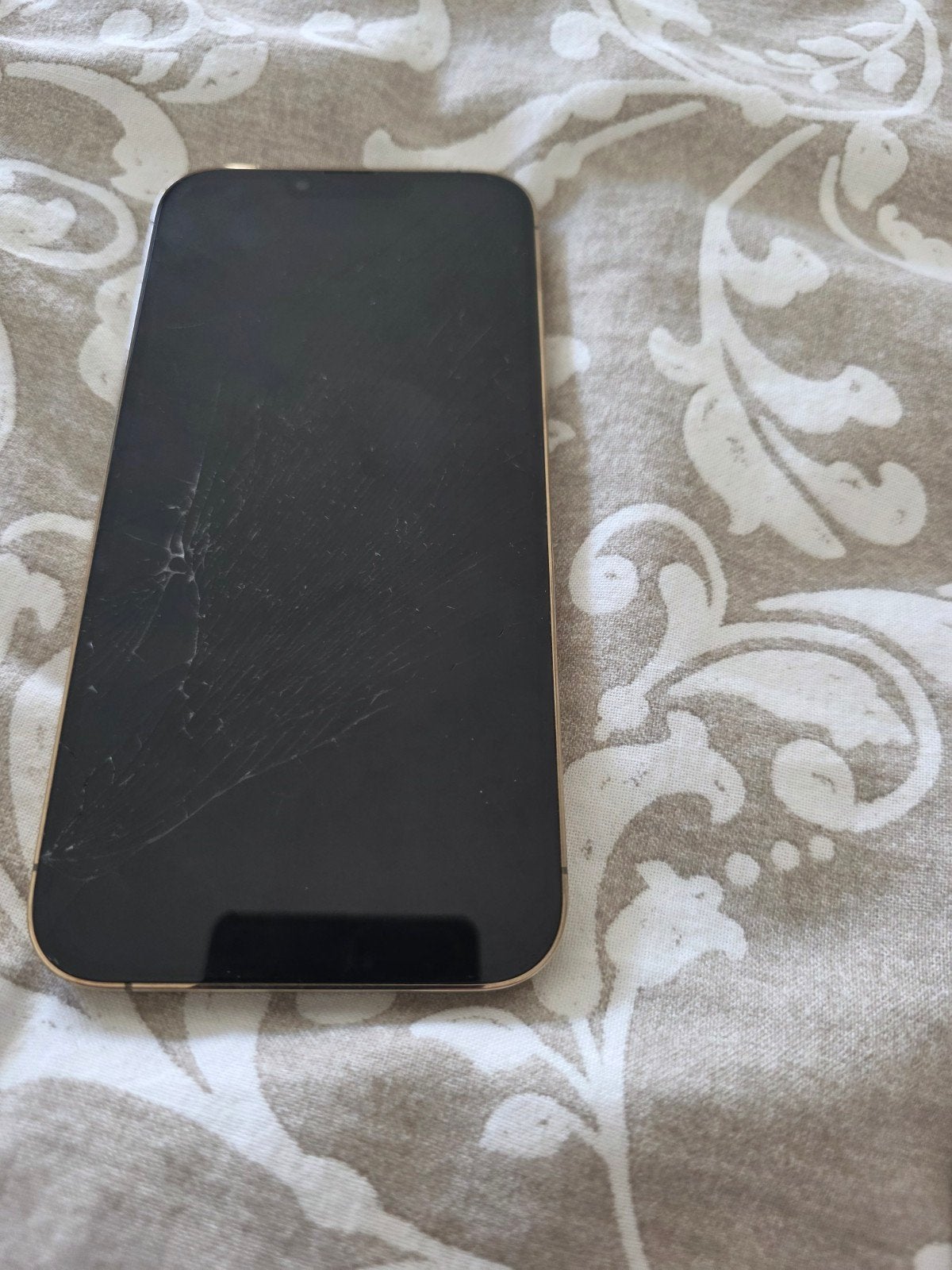 iPhone 13 Pro Max Goud - Gebruikt met schermschade, 128 GB, Ophalen of Verzenden, IPhone 13 Pro Max, Niet werkend