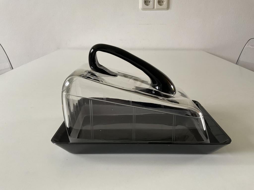 Antieke Art Deco glazen kaasstolp Leerdam; €30,00, Ophalen of Verzenden