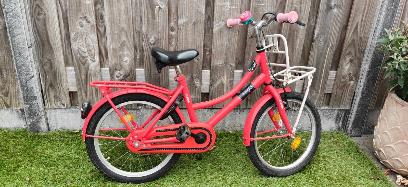 Alpina Cargo 18 inch kinderfiets - roze, Fietsen en Brommers, Ophalen, Gebruikt, 16 tot 20 inch