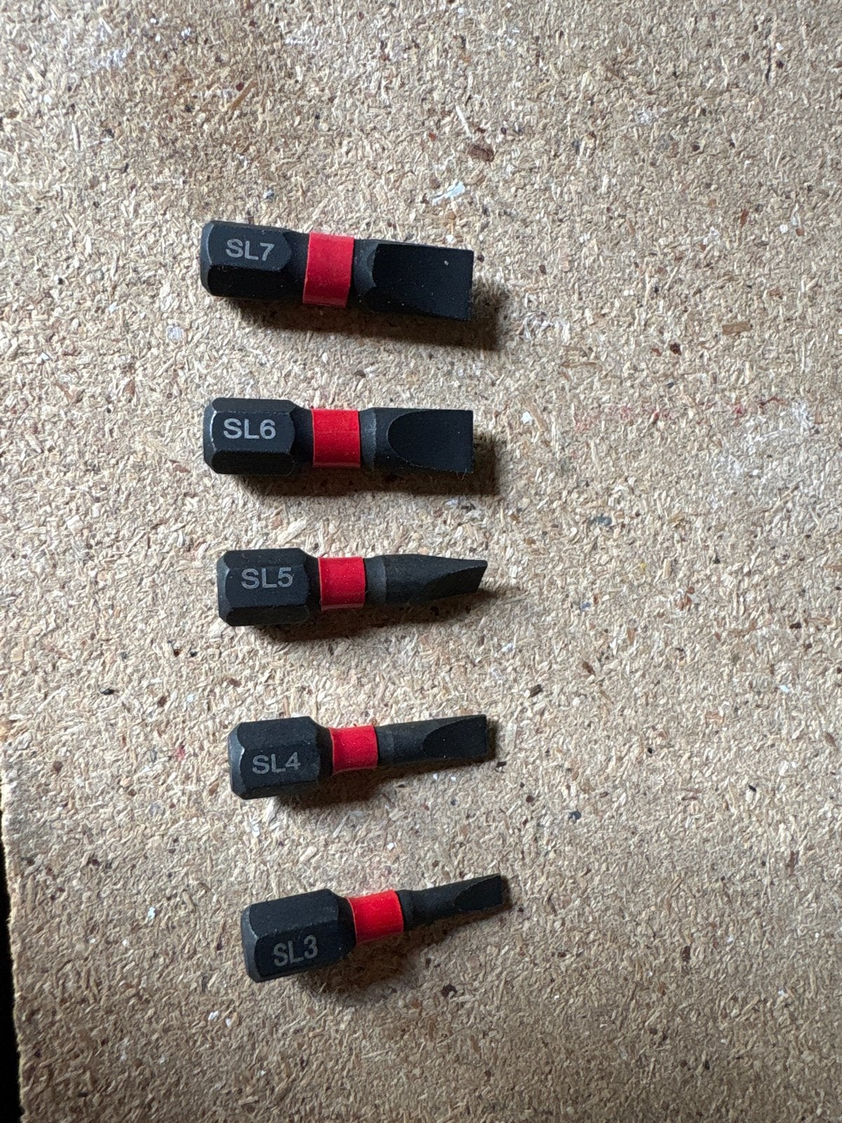 Platte impact bits SL3, SL4, SL5, SL6, SL7 (platte kop), Ophalen of Verzenden, Zo goed als nieuw, Bitset