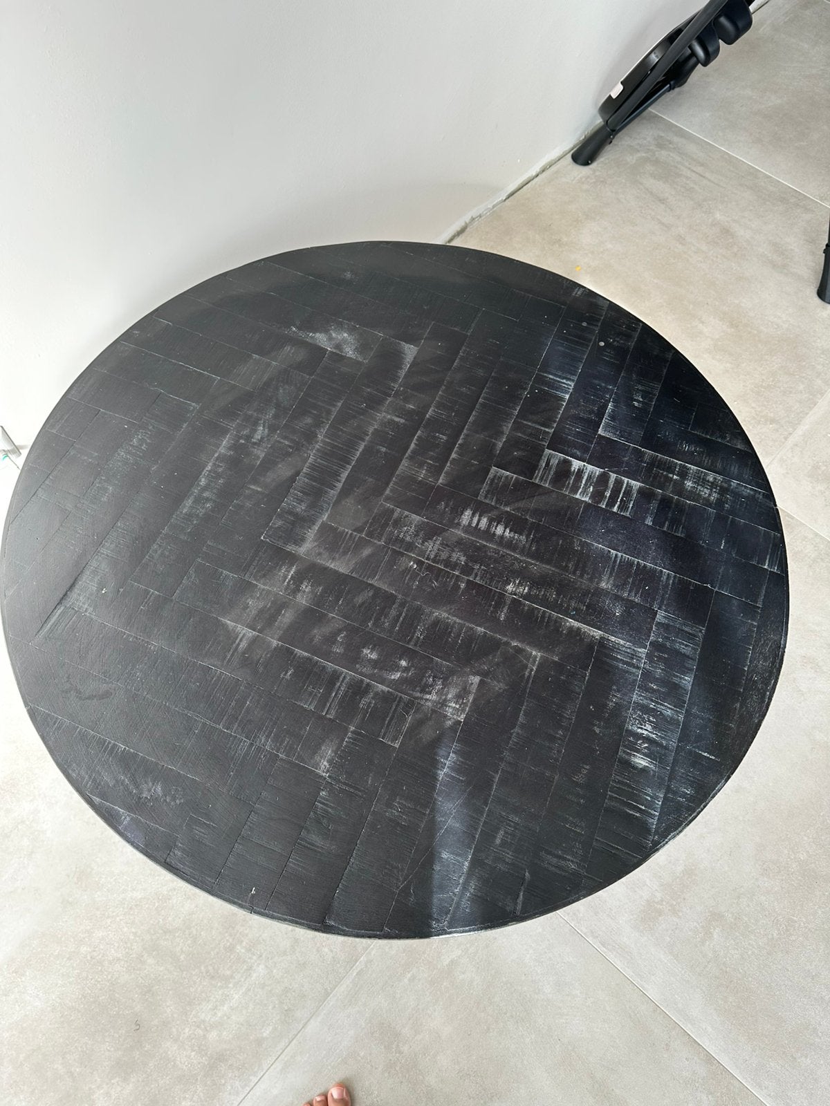 Ronde salontafel zwart, Ophalen, Gebruikt, Rond