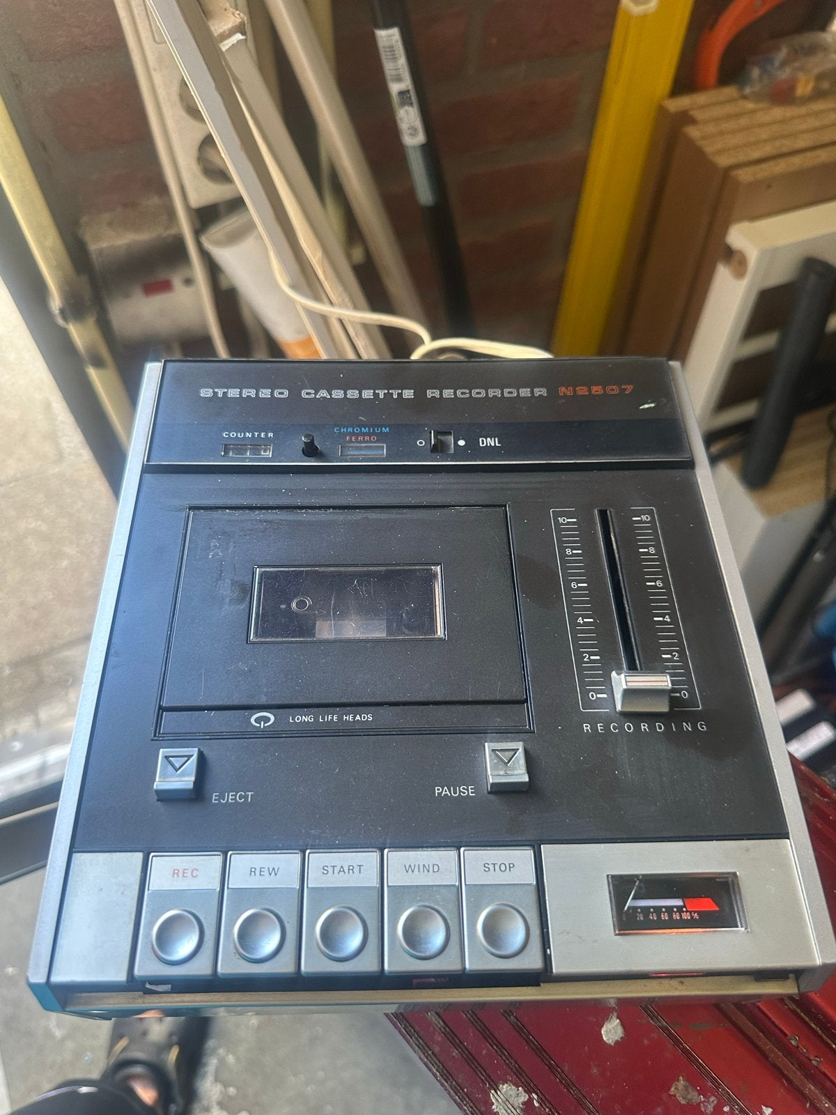 Philips N2507 Stereo Cassette Recorder - Vintage, Ophalen of Verzenden, Enkel, Tape counter