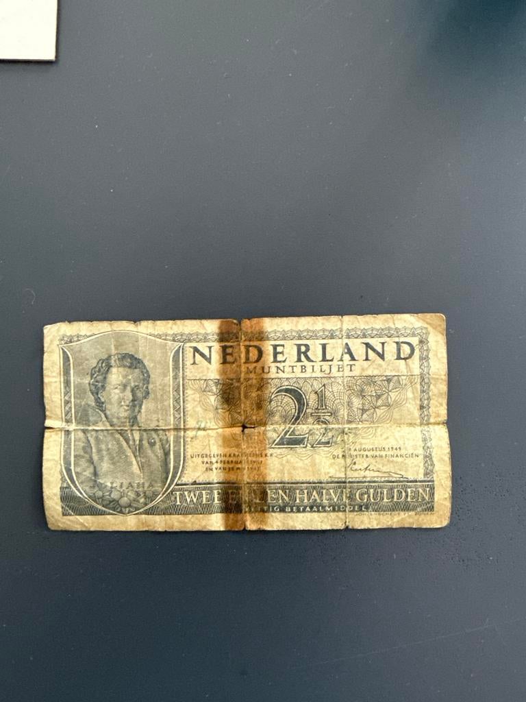 Nederlands Muntbiljet 2½ Gulden 1945, Ophalen of Verzenden, 2½ gulden, Los biljet