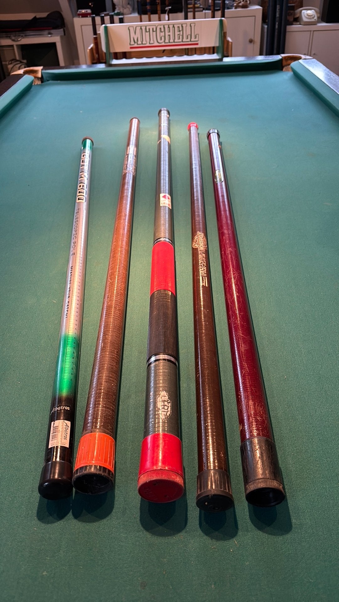 5 vintage hengels, Watersport en Boten, Ophalen, Werphengel
