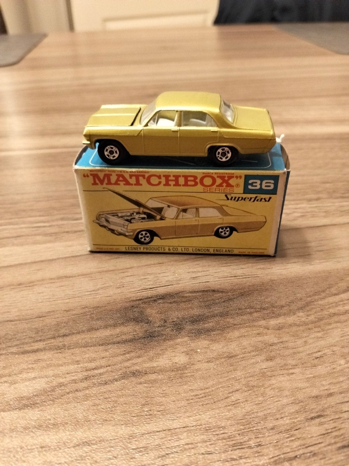 matchbox SUPERFAST nr36 Opel Diplomat & F-box, Verzenden, Zo goed als nieuw, Auto, Matchbox