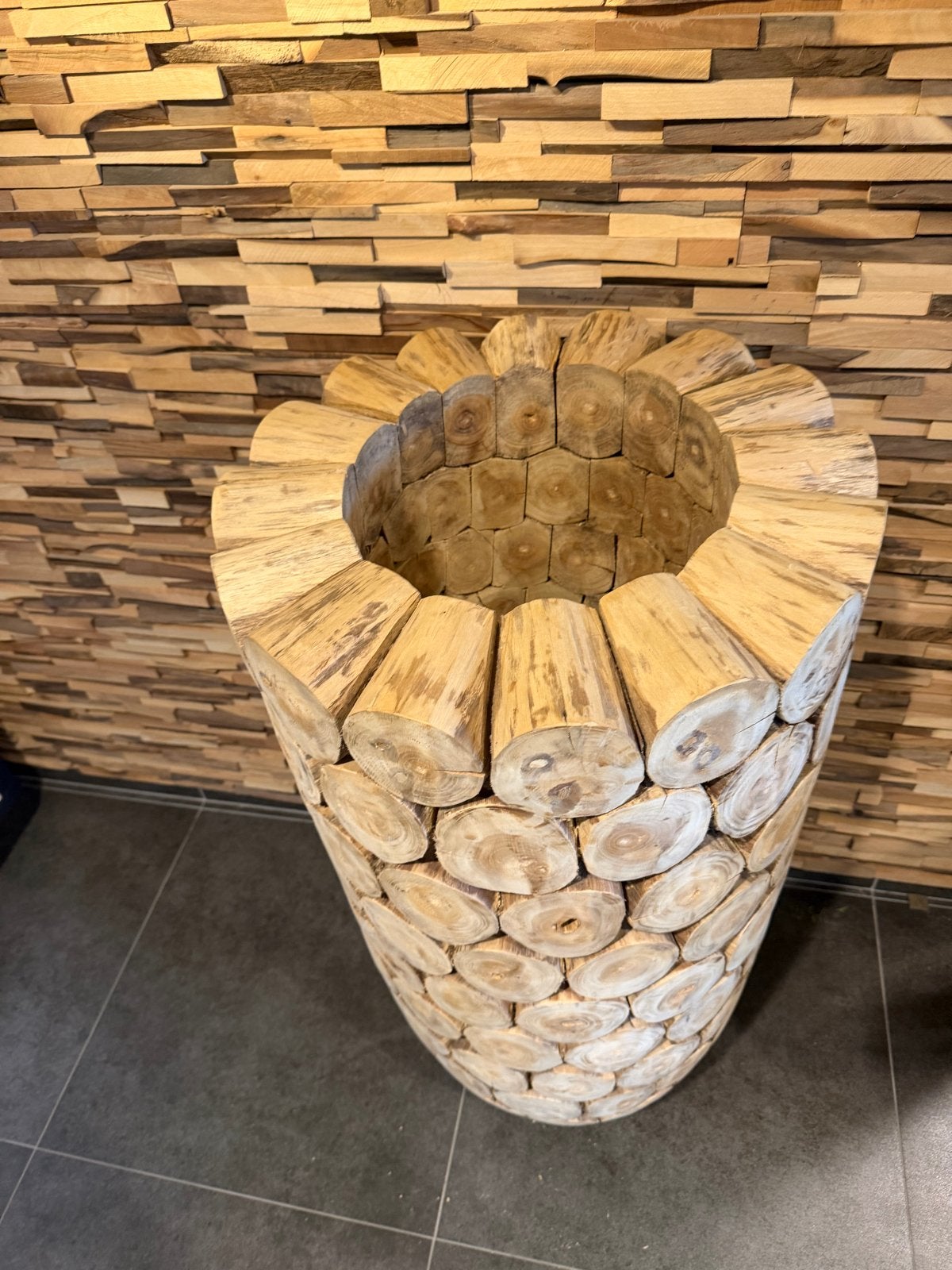 Unieke Bloempot van Boomstammetjes - 100x50 cm, Overige materialen, 40 cm of meer, Ophalen of Verzenden, Overige vormen