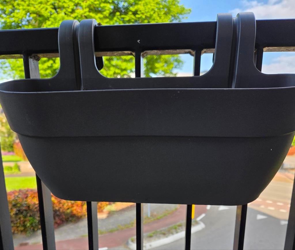 4 ELHO  balkon/ schutting bakken ANTRACIET, Tuin en Terras, Bloembakken en Plantenbakken, Ophalen, Kunststof, Minder dan 30 cm