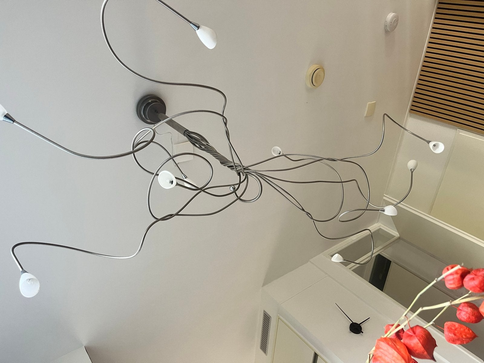 Design hanglamp met 10 lichtpunten - Modern en uniek, Ophalen, Zo goed als nieuw, Metaal, Overige fittingen