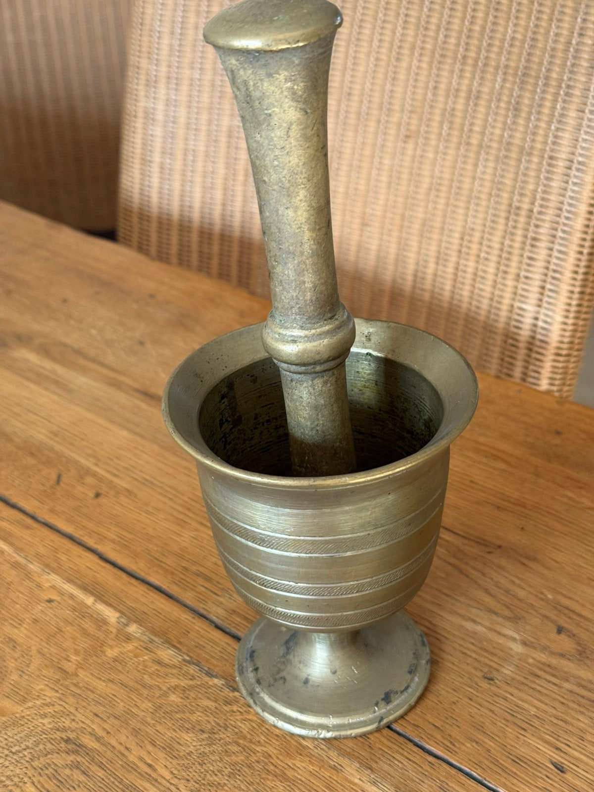 Vijzel met stamper koper, Ophalen of Verzenden