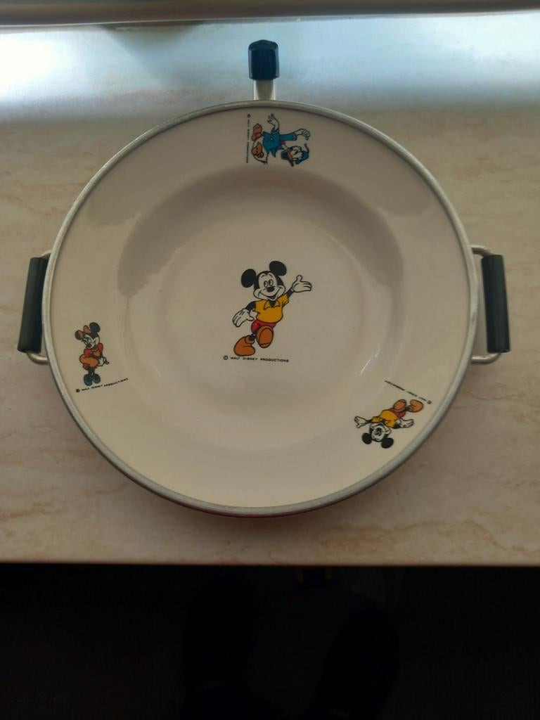 Warmhoudbordje Donald Duck Mickey Mouse, Ophalen of Verzenden, Zo goed als nieuw