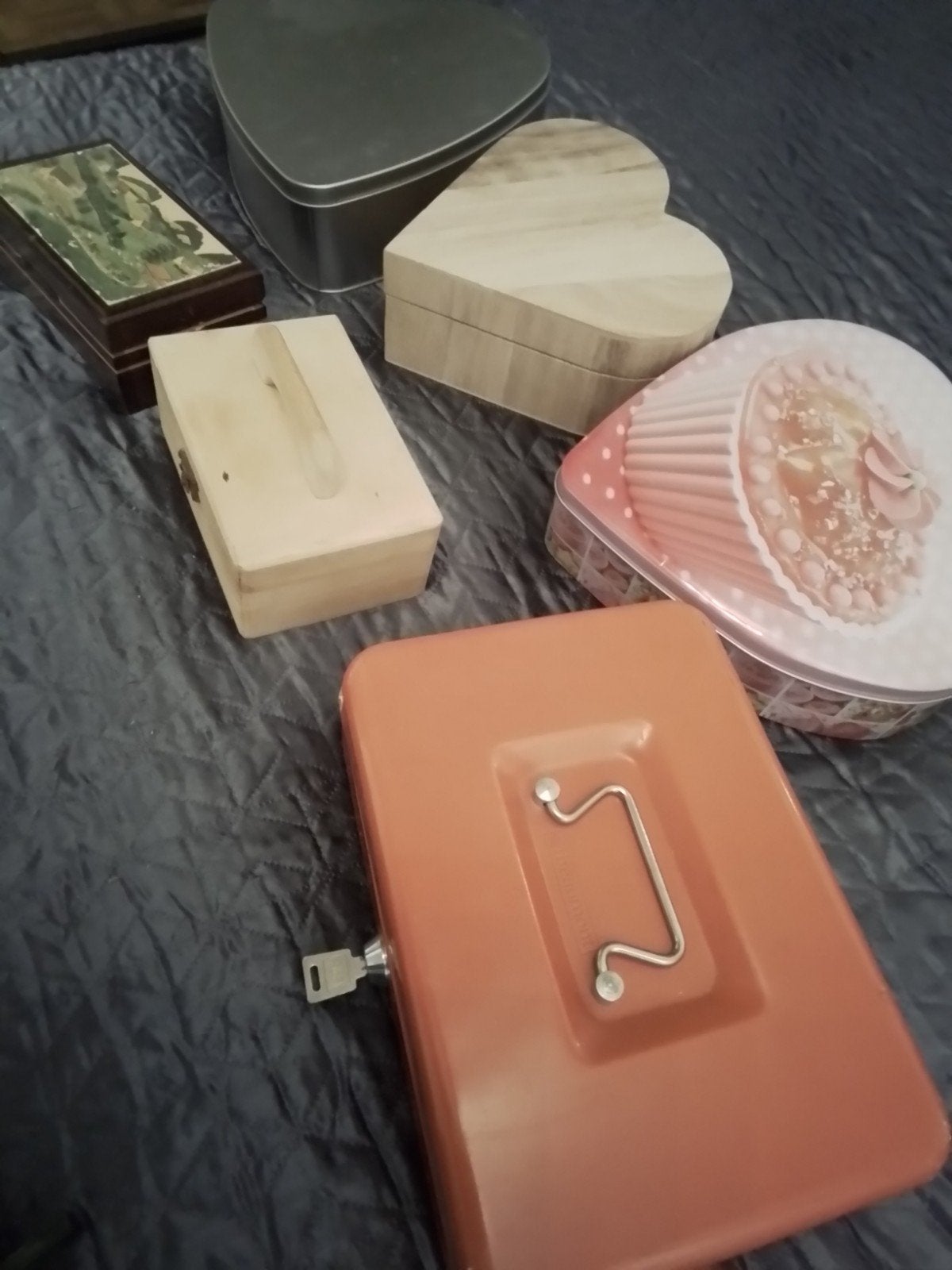 6 Diverse Decoratieve en Praktische Kistjes en Blikken 25 eu, Hout, Gebruikt, Overige stijlen, Ophalen of Verzenden